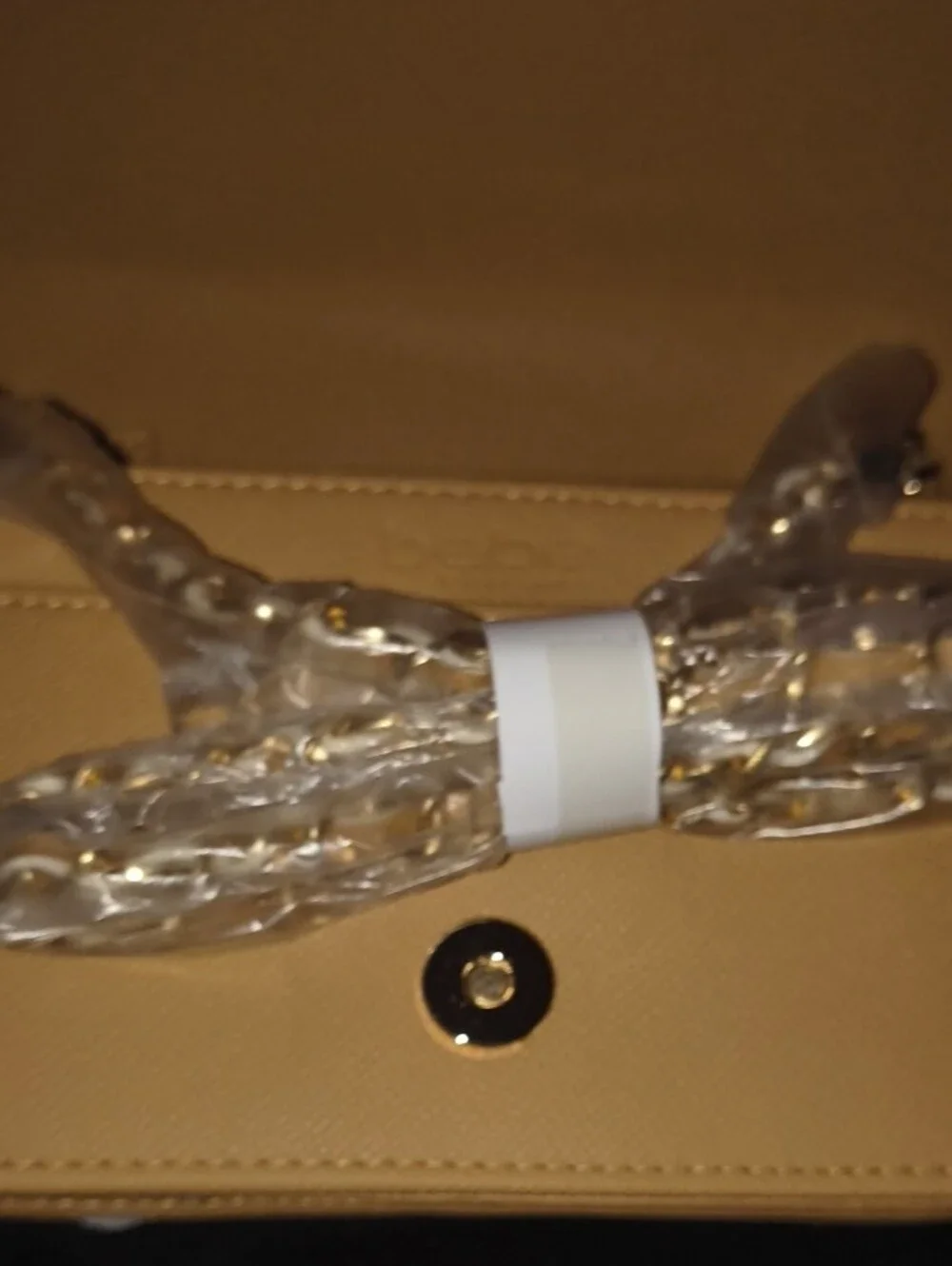 bebe Tan Textured Logo Crossbody Wallet